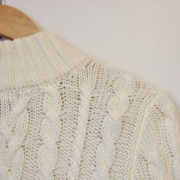 Cream Cable Knit Sweater Dress BRAND NEW NWT Chunky Mockneck Vero Moda Small - Picture 12 of 15